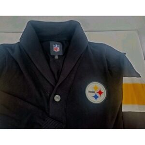 NFL Pittsburgh Steelers Shawl Collar Cardigan Button Front Sweater Size Medium
